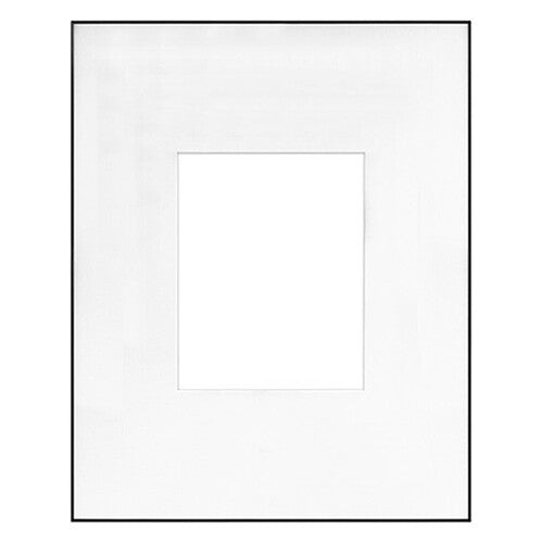 MCS Framatic Fineline Aluminum Frame with 16 x 20" Glass and 8 x 10" Mat (Black)