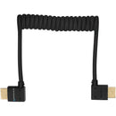 Kondor Blue Coiled Right-Angle High-Speed HDMI Cable (Raven Black, 12 to 24")