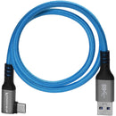 Kondor Blue USB-A to USB-C 3.0 Right Angle Cable (5')