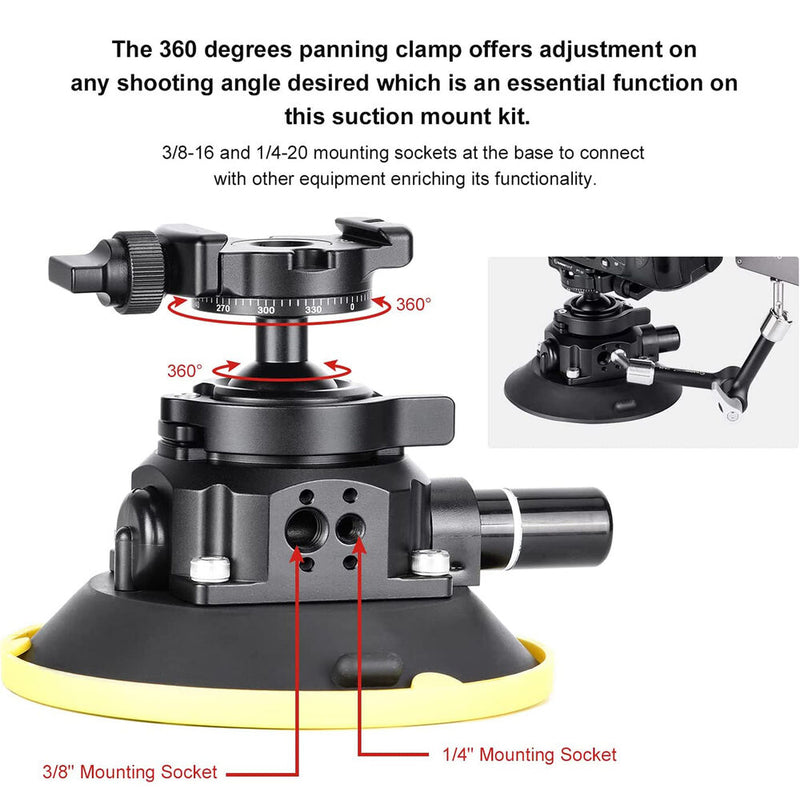 Sunwayfoto BS-01 Suction Cup Mount Ball Head