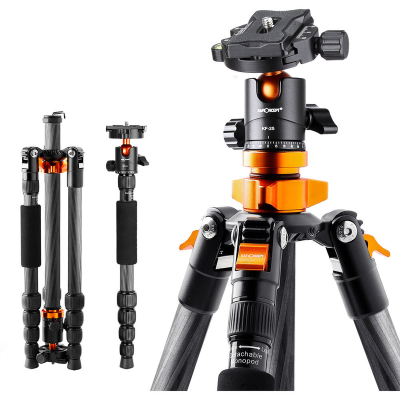 K&F Concept D225C2 Carbon Fiber Tripod with Arca-Type Ball Head and Monopod