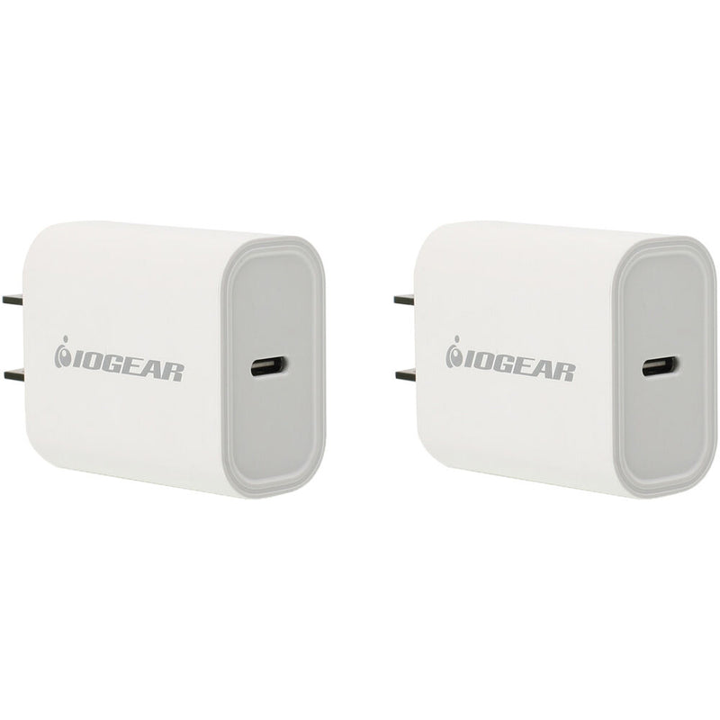 IOGEAR GearPower Compact USB-C 20W Charger (2-Pack)