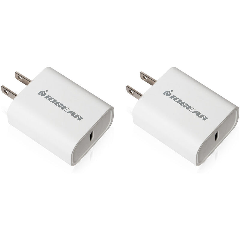 IOGEAR GearPower Compact USB-C 20W Charger (2-Pack)