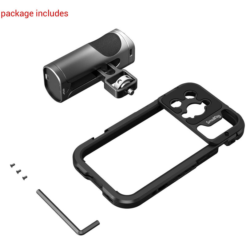 SmallRig Mobile Video Cage Kit with Single Handle for iPhone 14 Pro