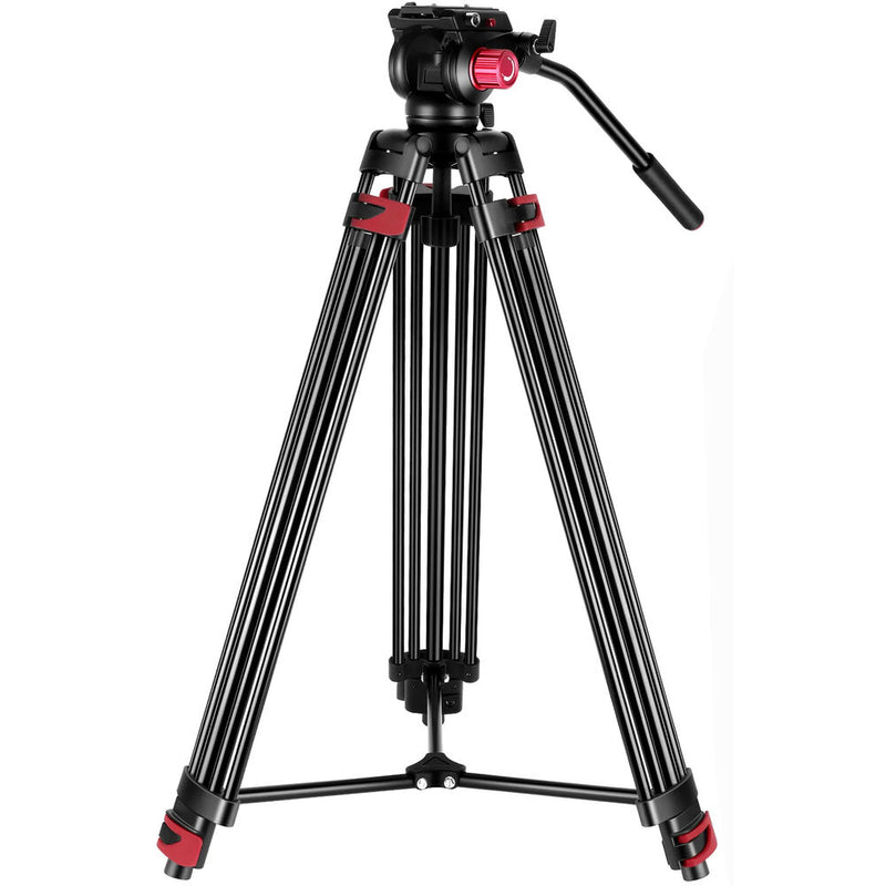 Neewer DS-801 Heavy-Duty Aluminum Tripod System with Fluid Head (70mm Bowl)