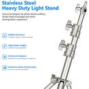 Neewer Heavy-Duty Stainless Steel Light Stand with Universal Adapter (9.8')