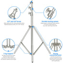 Neewer Heavy-Duty Stainless Steel Light Stand with Universal Adapter (9.8')