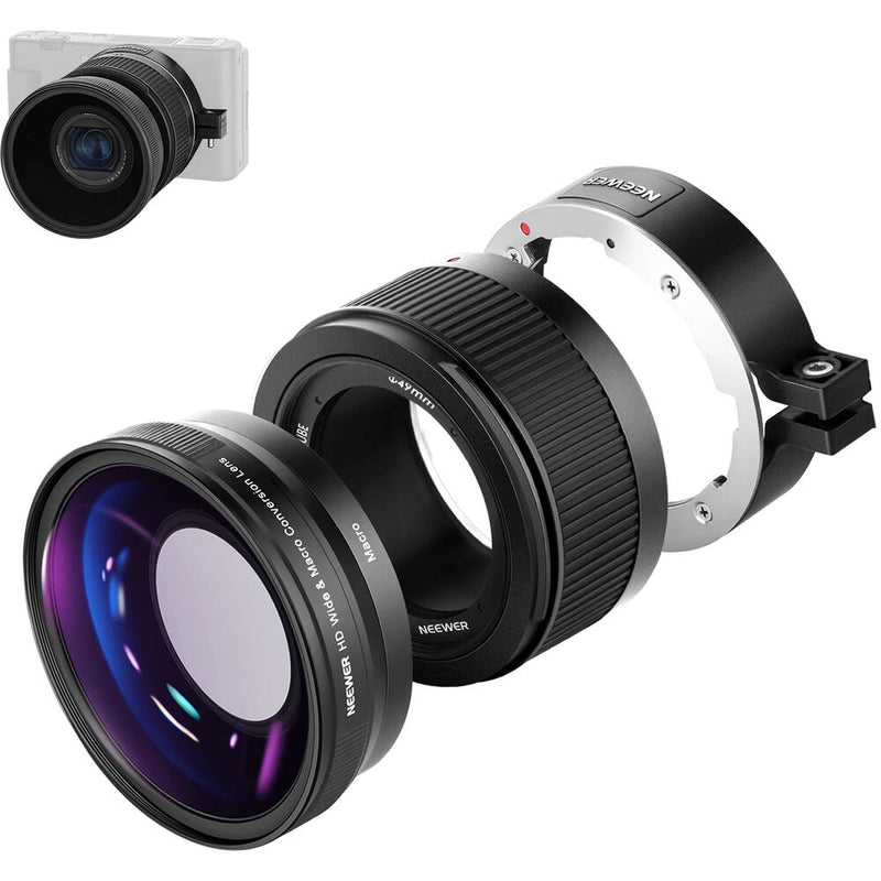 Neewer 2-in-1 Wide-Angle and 10x Macro Lens for Sony ZV-1