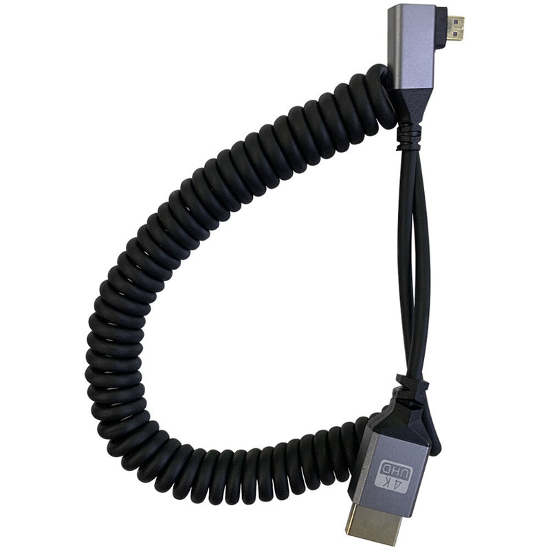 DigitalFoto Solution Limited Coiled Right-Angle Micro-HDMI to HDMI Cable (1.6 to 7.9')