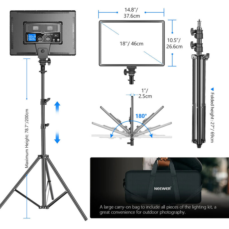 Neewer NL-288ARC Bi-Color LED Light Panel (2-Light Kit)