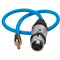 Kondor Blue Braided Female XLR to 3.5mm TRS Male Audio Cable (17", Blue)