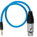 Kondor Blue Braided Female XLR to 3.5mm TRS Male Audio Cable (17", Blue)