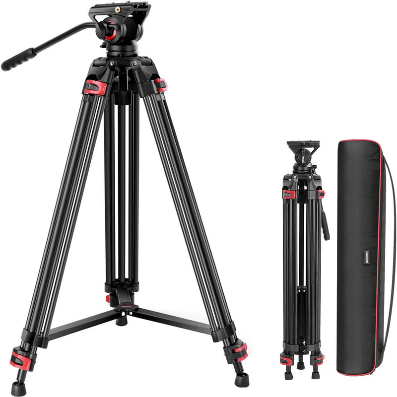 Neewer GM88 Heavy-Duty Aluminum Tripod System with Fluid Head (75mm Bowl)