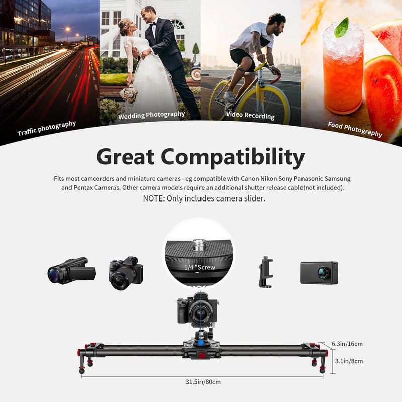 Neewer ER1 Motorized Wireless Carbon Fiber Camera Slider (39.4")