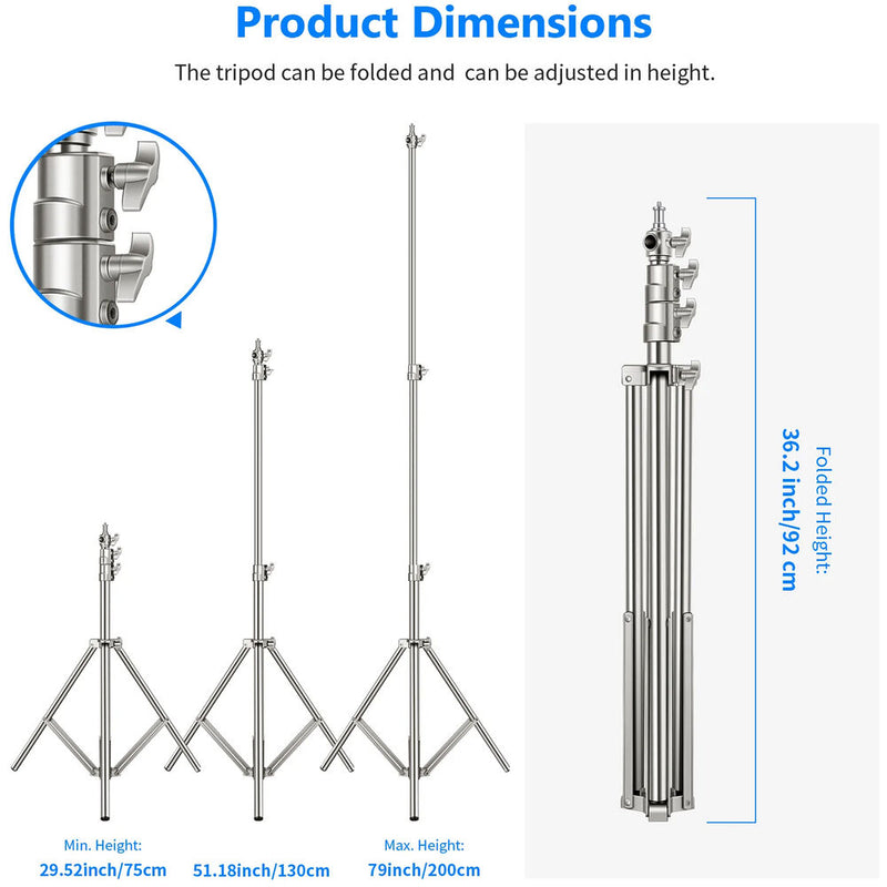 Neewer Stainless Steel Photography Light Stand (6.6')