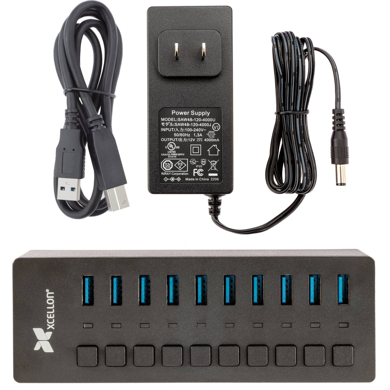 Xcellon Slim 10-Port USB 3.0 Hub