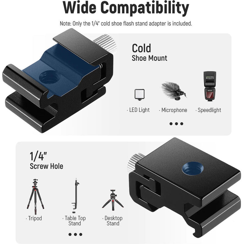 Neewer 1/4"-20 Cold Shoe Mount and Flash Stand Adapter Kit