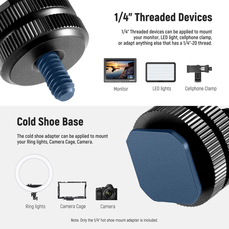 Neewer 1/4"-20 Cold Shoe Mount and Flash Stand Adapter Kit