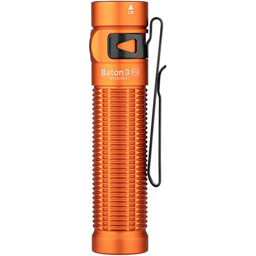 Olight Baton 3 Pro Rechargeable Flashlight with Cool White Beam (Orange)