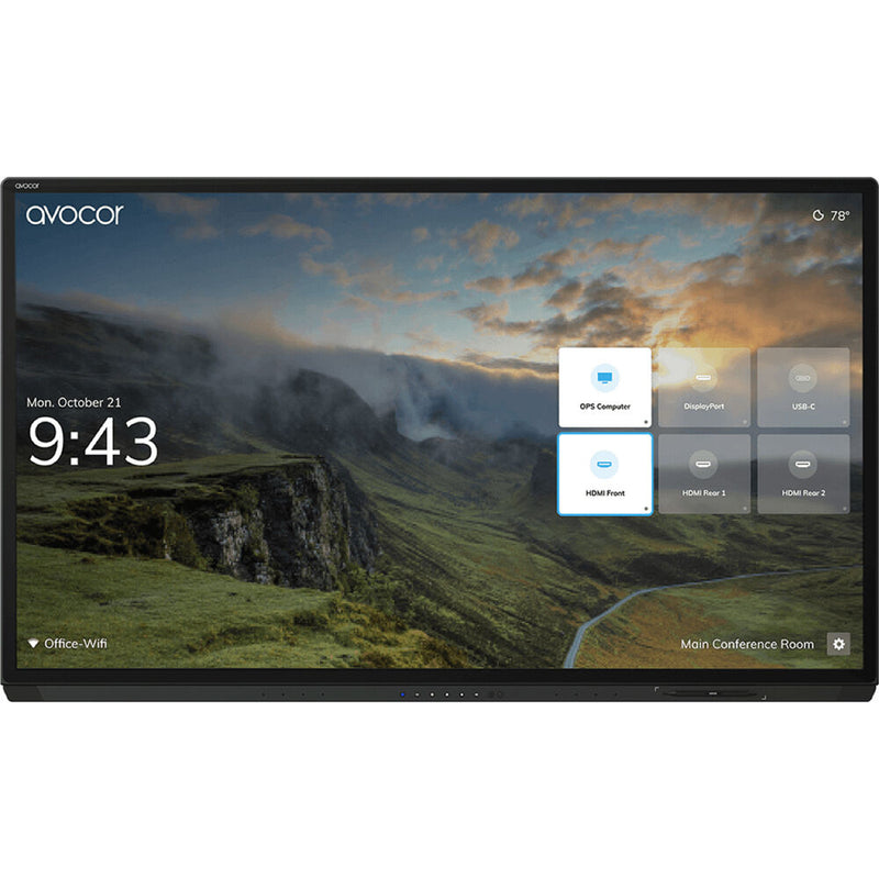 Avocor G Series 75" UHD 4K Commercial Interactive Touchscreen Display