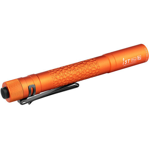 Olight i5T Plus Flashlight (Cool White Beam, Pebble Etching, Orange)