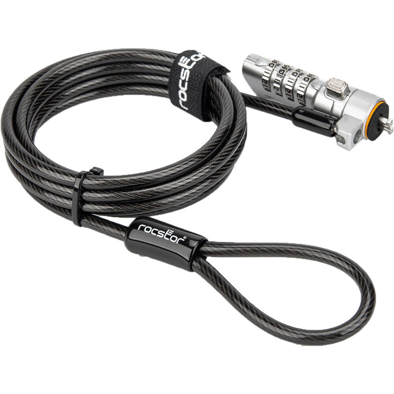 Rocstor Rocbolt N19 Security Cable with 4-Digit Combination Lock for Nano-Shaped Slots (Black)