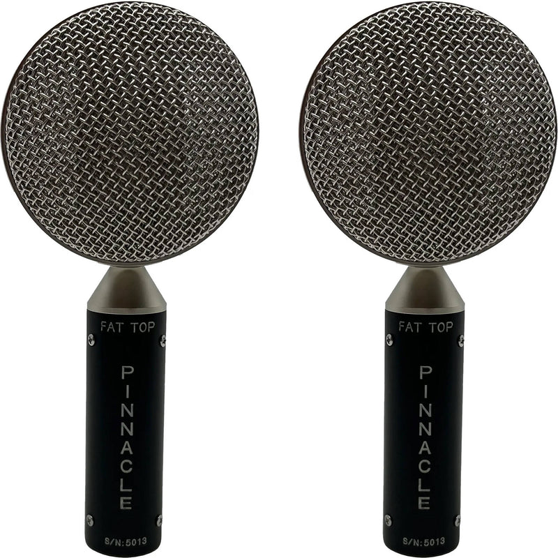 Pinnacle Microphones FAT Top Ribbon Microphones (Black Body and Silver Grille, Stock Transformer, Pair)