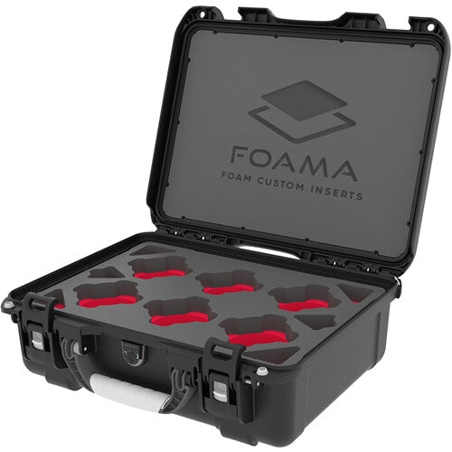 Foama N930 Wheeled Case for Set of Six Canon FD Lenses (Black and Red Insert)