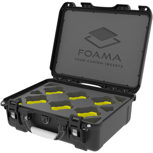 Foama N930 Wheeled Case for Set of Six Canon FD Lenses (Black and Yellow Insert)