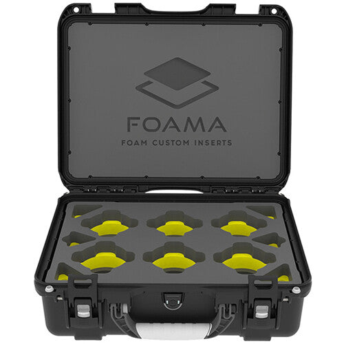 Foama N930 Wheeled Case for Set of Six Canon FD Lenses (Black and Yellow Insert)