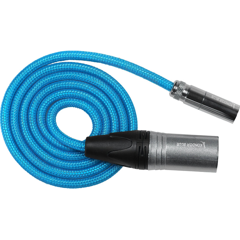 Kondor Blue Mini-XLR to XLR Camera Cable for BMPCC 6K Pro & Canon C70 (Kondor Blue, 3')