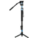 Sirui P-424FL 4-Section Carbon Fiber Monopod&nbsp;with VH-10 Video Head