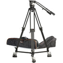 E-Image GH25 Video Head & GA102 2-Stage Aluminum Tripod & Dolly System