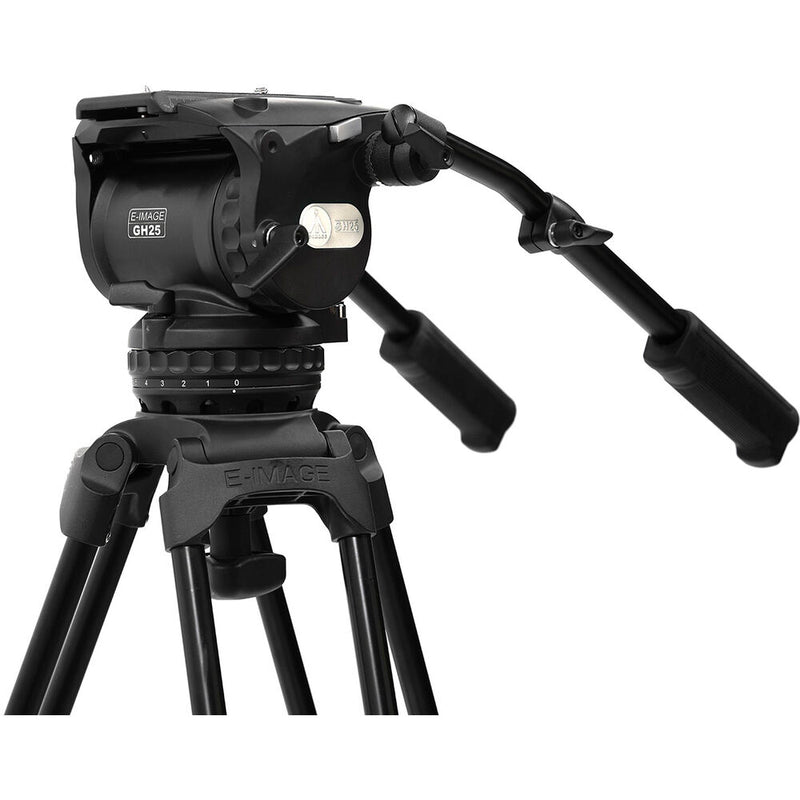 E-Image GH25 Video Head & GA102 2-Stage Aluminum Tripod & Dolly System