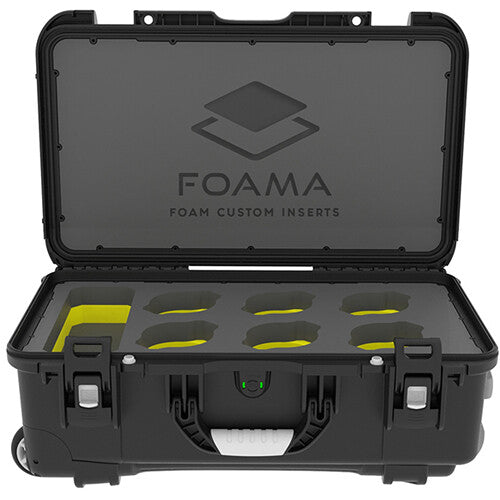 Foama N945 Case for Set of Six Leica R Lenses (Black and Yellow Insert)