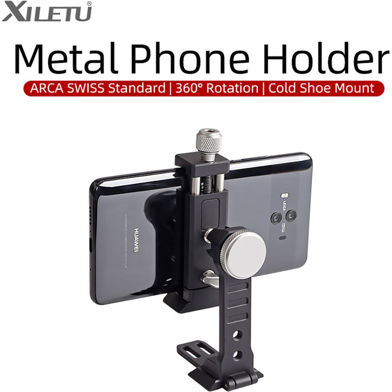 XILETU Smartphone Holder with 360-Degree Rotation & Arca-Type Plate