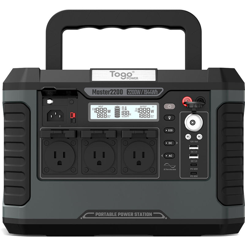 TogoPOWER Master 2200 Portable Power Station with UPS (2200W, 1944Wh Battery)