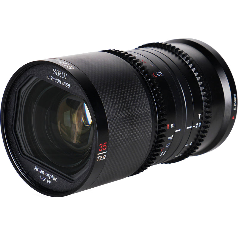 Sirui Saturn 35mm T2.9 1.6x Carbon Fiber Full-Frame Anamorphic Lens (RF Mount, Blue Flare)