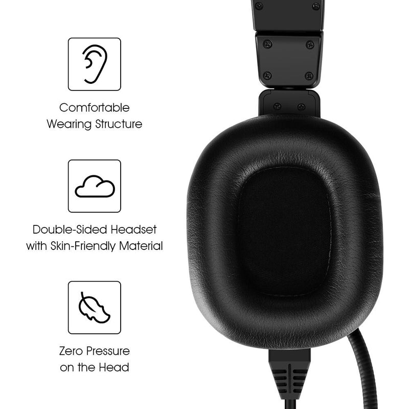 Hollyland Dynamic Dual-Ear Headset with 8-Pin LEMO Connector