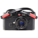 Bronkey Tokyo 101 Leather Camera Neck Strap (Black and Red, 37.4")