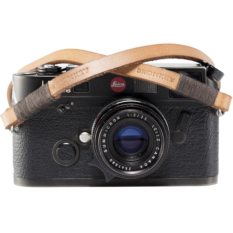 Bronkey Tokyo 106 Leather Camera Neck Strap (Tan and Brown, 47.2")