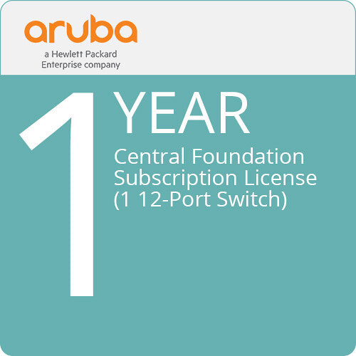 HPE Networking Central Foundation 8 to 12-Port 2500 & 6100 Series Switch License (1-Year, 1 Switch)