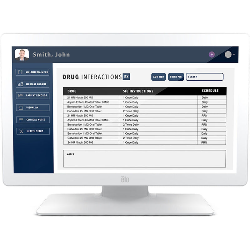 Elo Touch 2203LM 22" Full HD Medical Touchscreen Monitor with TouchPro (White, Includes Stand)