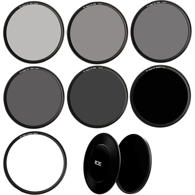 Ice Magco Magnetic ND Filter Stack Set with Caps and Wallet (77mm, 2 to 10-Stop)