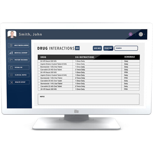Elo Touch 2703LM 27" Full HD Medical Touchscreen Monitor with TouchPro (White, Includes Stand)