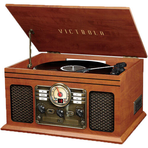 Victrola VTA-754B 8-In-1 Turntable Music Center (Mahogany)