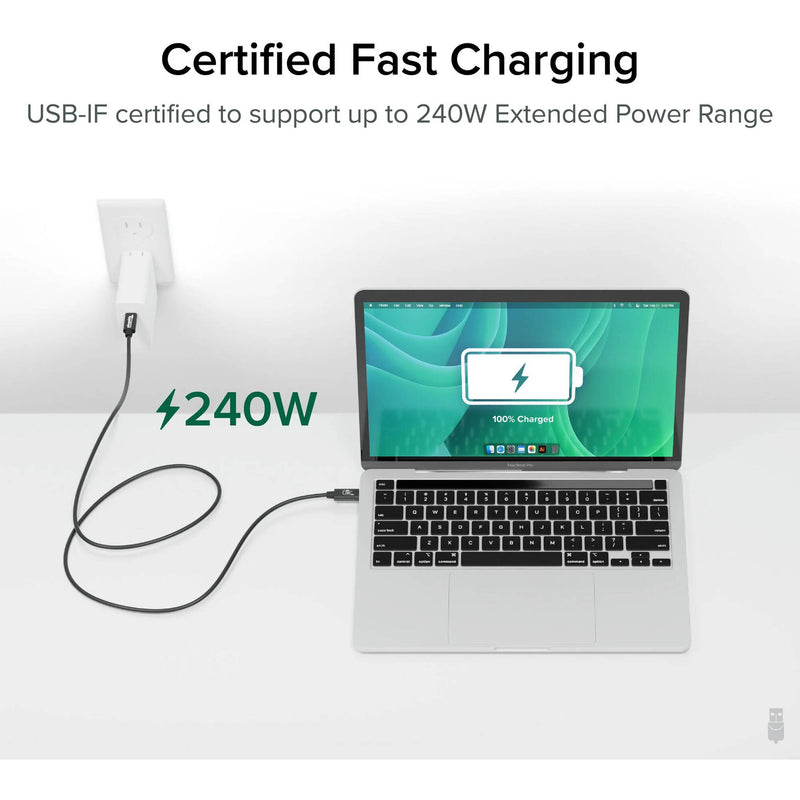 Plugable USB4 USB-C Male EPR Cable (3.3')