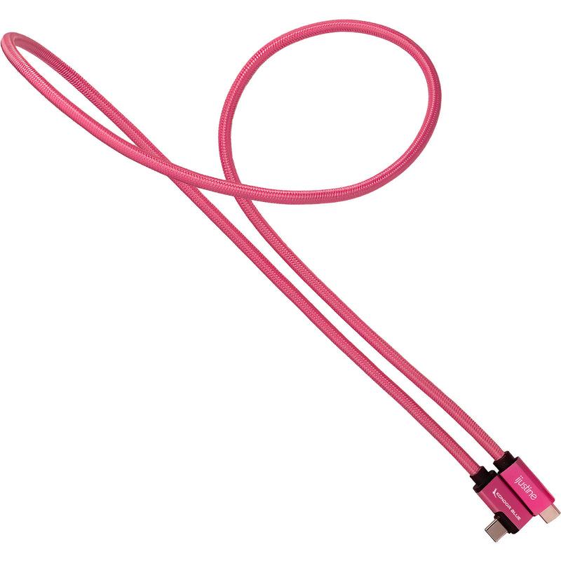 Kondor Blue iJustine Male USB-C 3.2 Gen 2 Right Angle Cable (3', Pink)