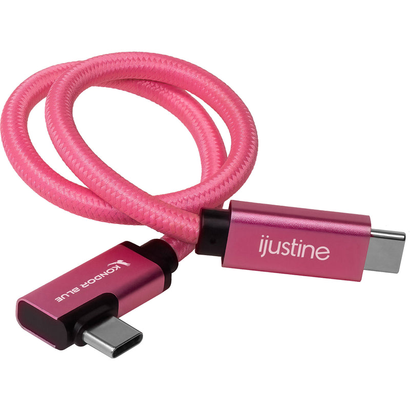 Kondor Blue iJustine Male USB-C 3.2 Gen 2 Right Angle Cable (1', Pink)