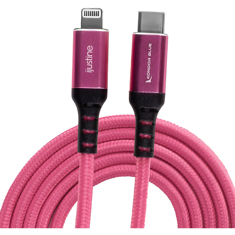 Kondor Blue iJustine Lightning to USB-C Charge & Sync Cable (3.3', Pink)